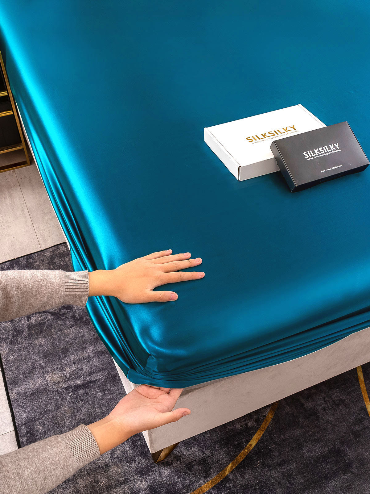 19 Momme lenzuolo con angoli di seta senza cucitura(Federa non inclusa)