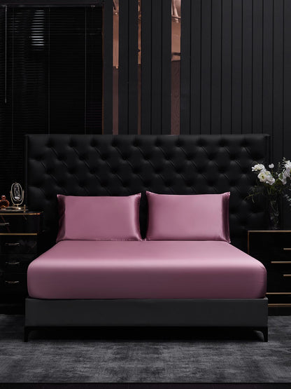 Set da 3 pezzi in seta 19Momme: lenzuolo con angoli + 2 federe