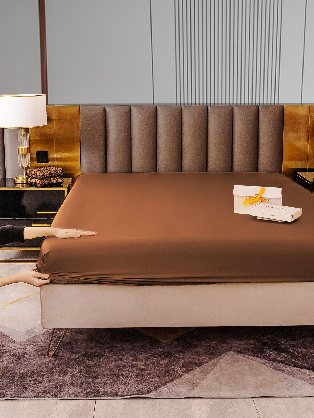 22 Momme lenzuolo con angoli di seta senza cucitura