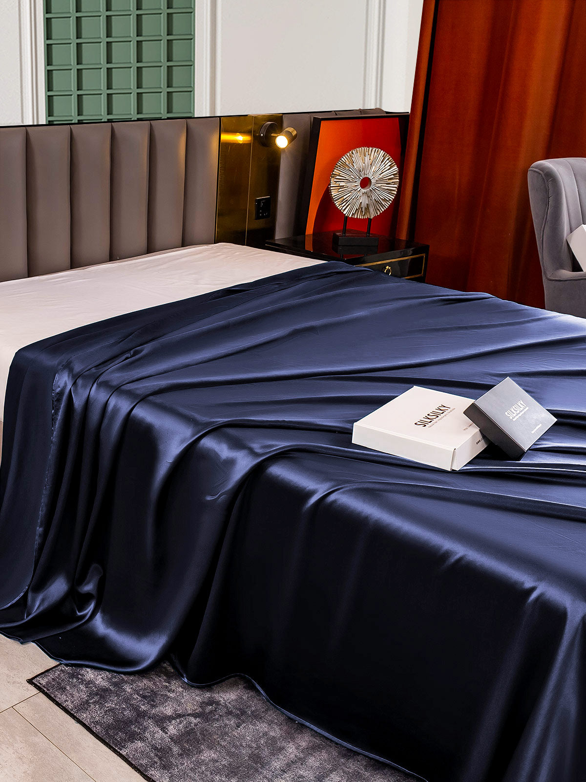 Lenzuolo sopra senza cuciture in seta 25Momme