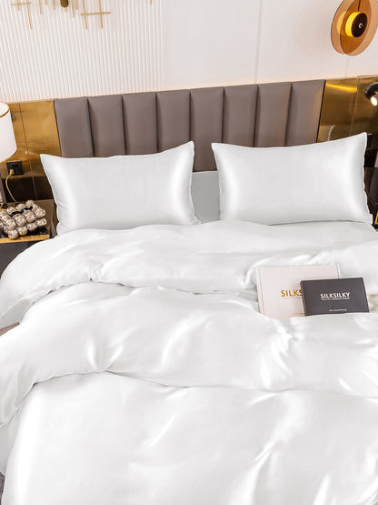 Set di seta 19Momme da 4 pezzi: copripiumino + lenzuolo + 2 federe