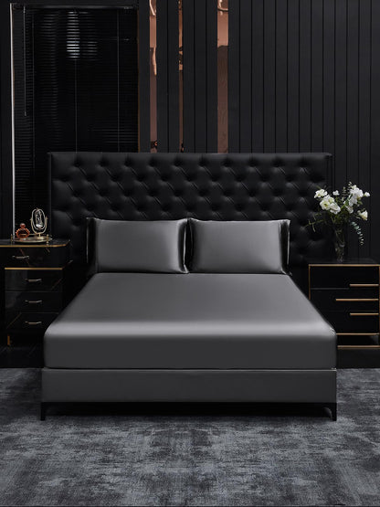 Set da 3 pezzi in seta 19Momme: lenzuolo con angoli + 2 federe