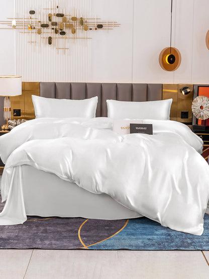 Set di seta 19Momme da 4 pezzi: copripiumino + lenzuolo + 2 federe