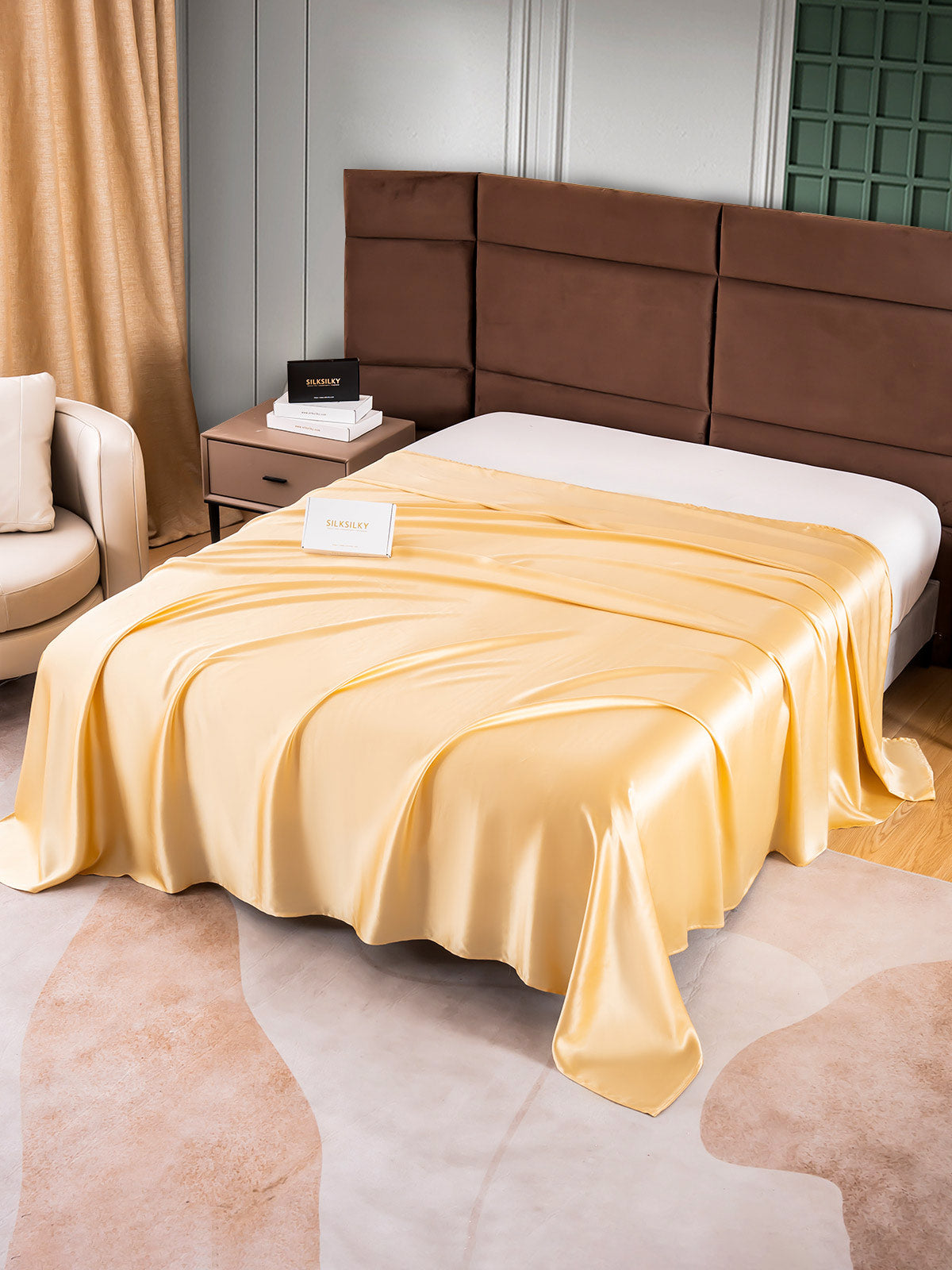 Lenzuolo sopra senza cuciture in seta 25Momme