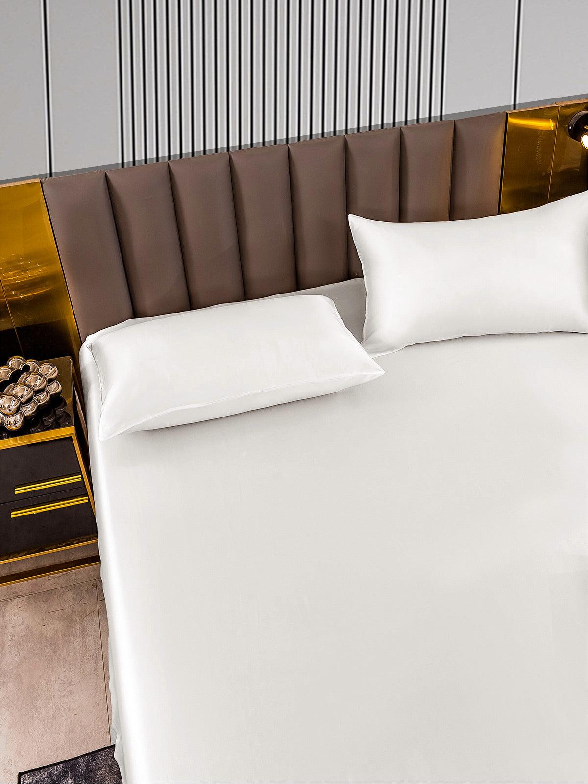 Set in seta da 3 pezzi 22Momme: lenzuolo con angoli + 2 federe