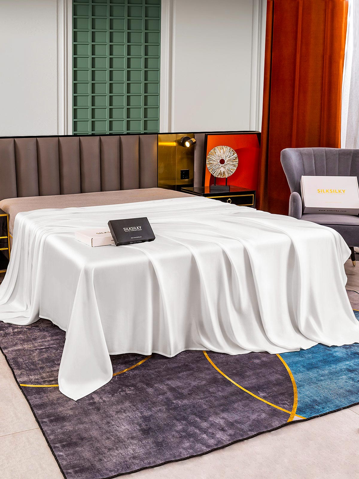 Lenzuolo sopra senza cuciture in seta 25Momme