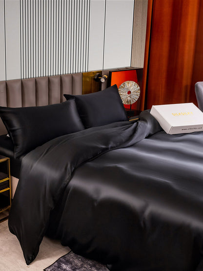 Set di seta 22Momme da 4 pezzi: copripiumino + lenzuolo con angoli + 2 federe