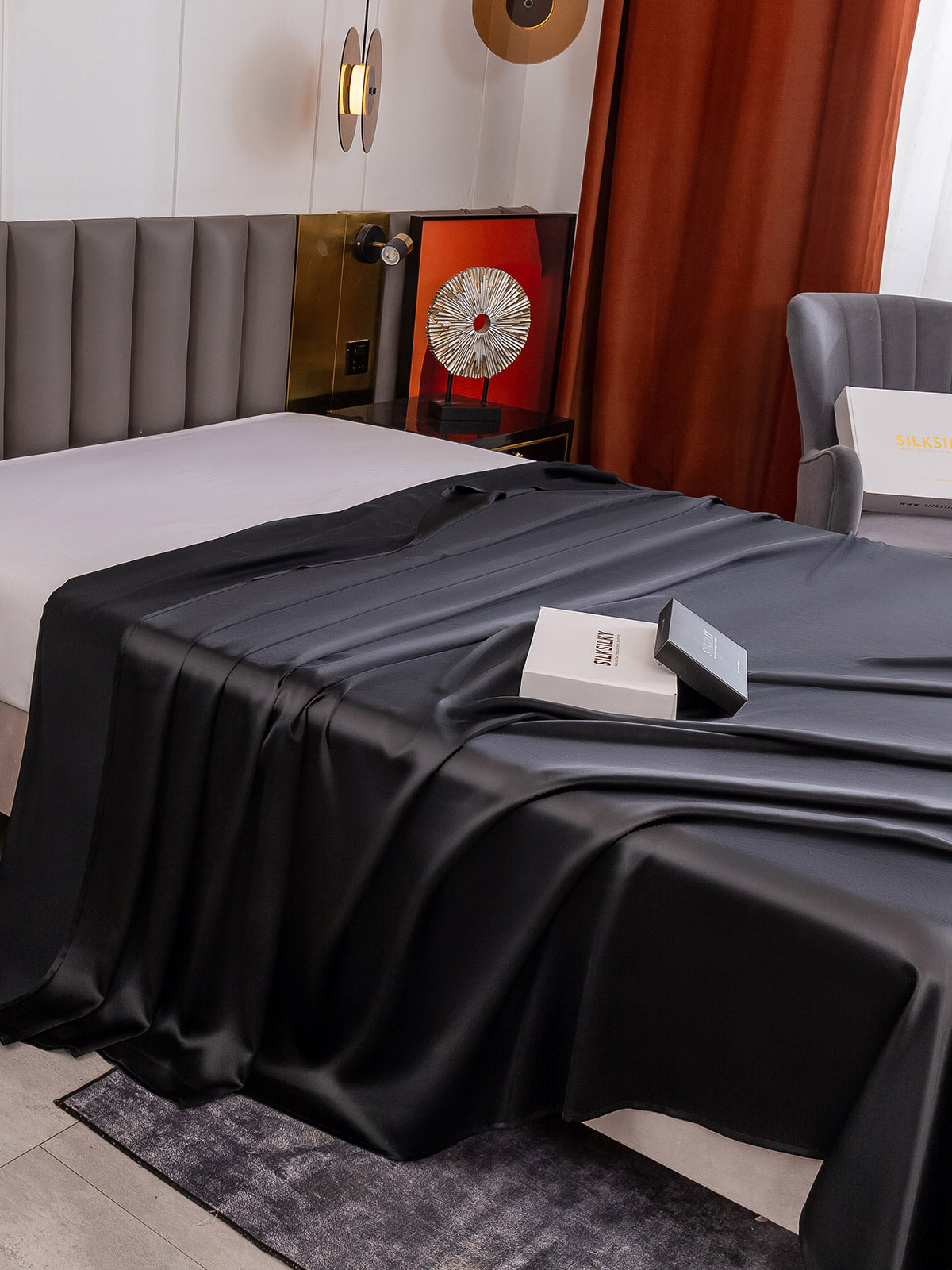 Lenzuolo sopra senza cuciture in seta 19Momme