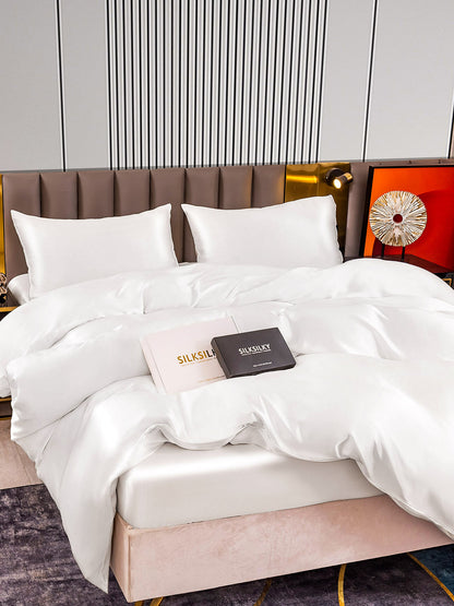 Set di seta 22Momme da 4 pezzi: copripiumino + lenzuolo con angoli + 2 federe