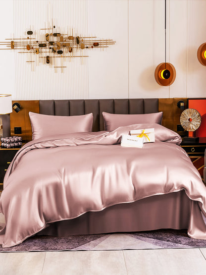 Set di seta 19Momme da 4 pezzi: copripiumino + lenzuolo + 2 federe