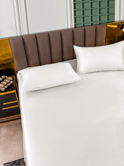 Set in seta da 3 pezzi 25Momme: lenzuolo con angoli + 2 federe