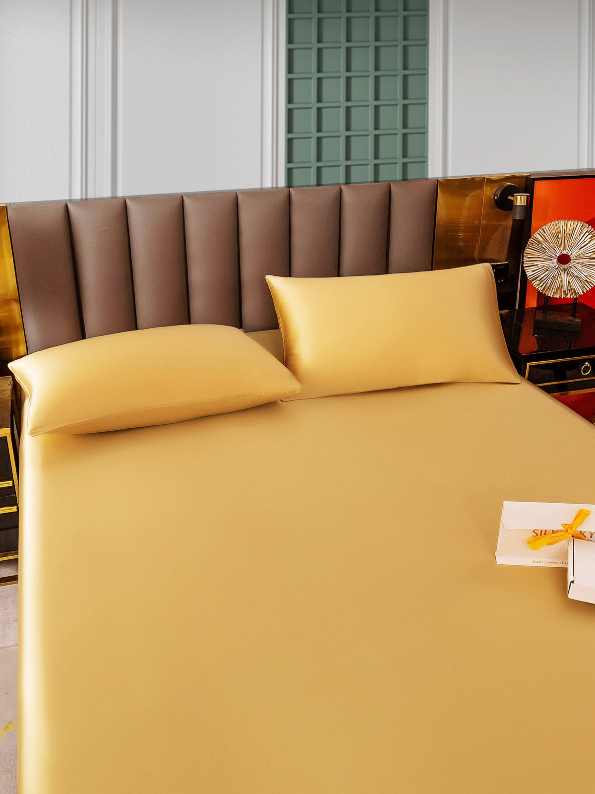 Set in seta da 3 pezzi 25Momme: lenzuolo con angoli + 2 federe