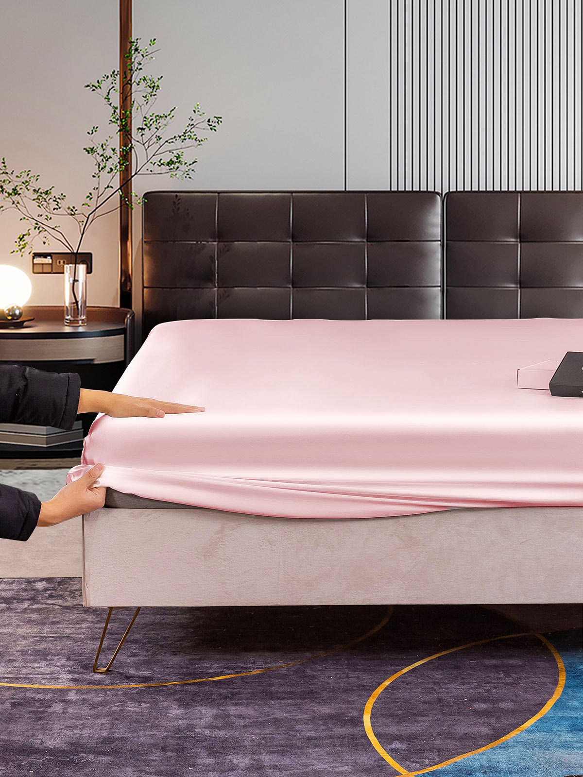 22 Momme lenzuolo con angoli di seta senza cucitura