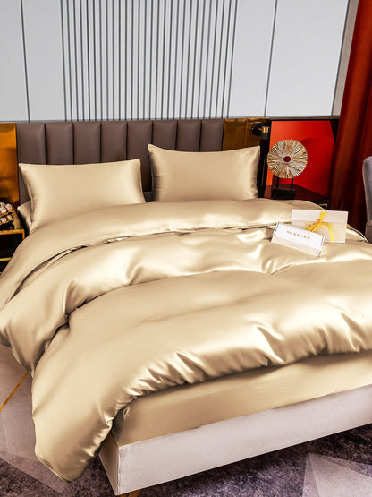 Set di seta 22Momme da 4 pezzi: copripiumino + lenzuolo con angoli + 2 federe