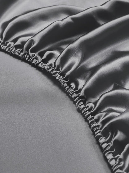 Set da 3 pezzi in seta 19Momme: lenzuolo con angoli + 2 federe