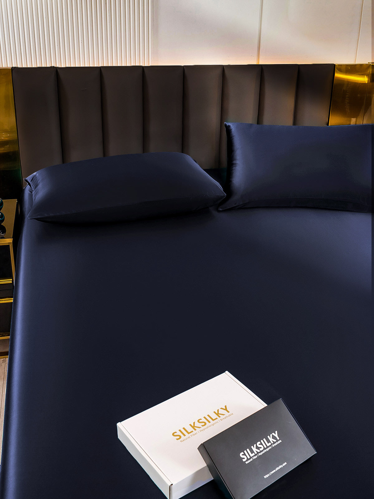 Set in seta da 3 pezzi 22Momme: lenzuolo con angoli + 2 federe