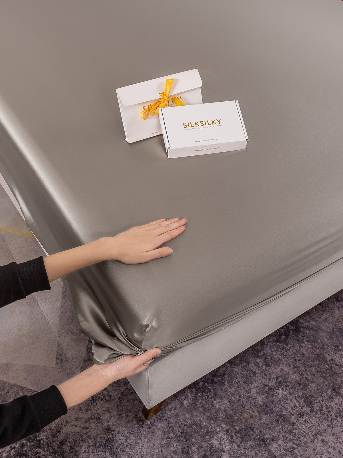 19 Momme lenzuolo con angoli di seta senza cucitura