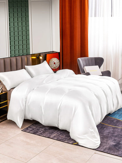 Set in seta da 3 pezzi 25Momme: copripiumino + 2 federe