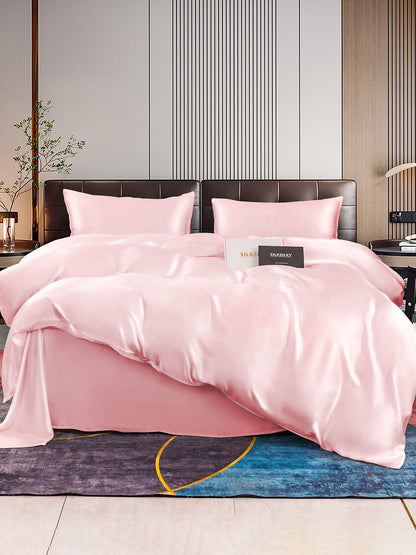 Set di seta 22Momme da 4 pezzi: copripiumino + lenzuolo + 2 federe