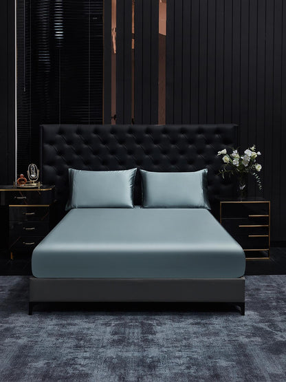 Set da 3 pezzi in seta 19Momme: lenzuolo con angoli + 2 federe