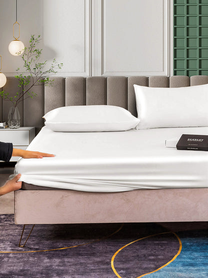 Set in seta da 3 pezzi 25Momme: lenzuolo con angoli + 2 federe