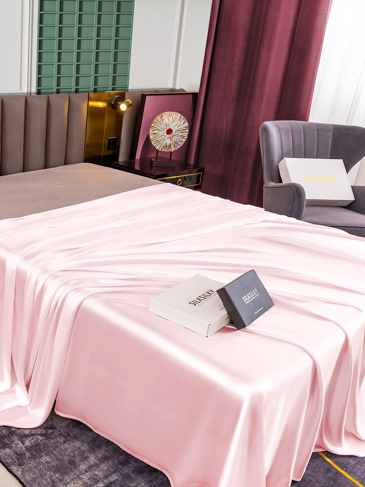 Lenzuolo sopra senza cuciture in seta 25Momme