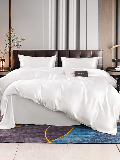 Set di seta 22Momme da 4 pezzi: copripiumino + lenzuolo + 2 federe