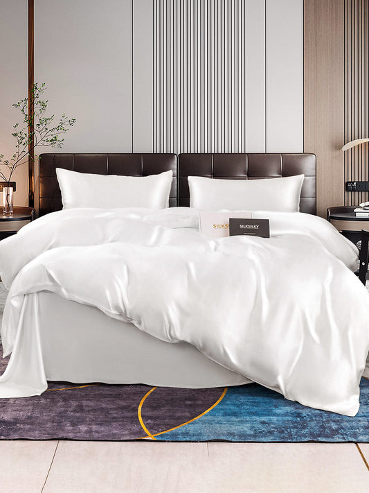 Set di seta 22Momme da 4 pezzi: copripiumino + lenzuolo + 2 federe