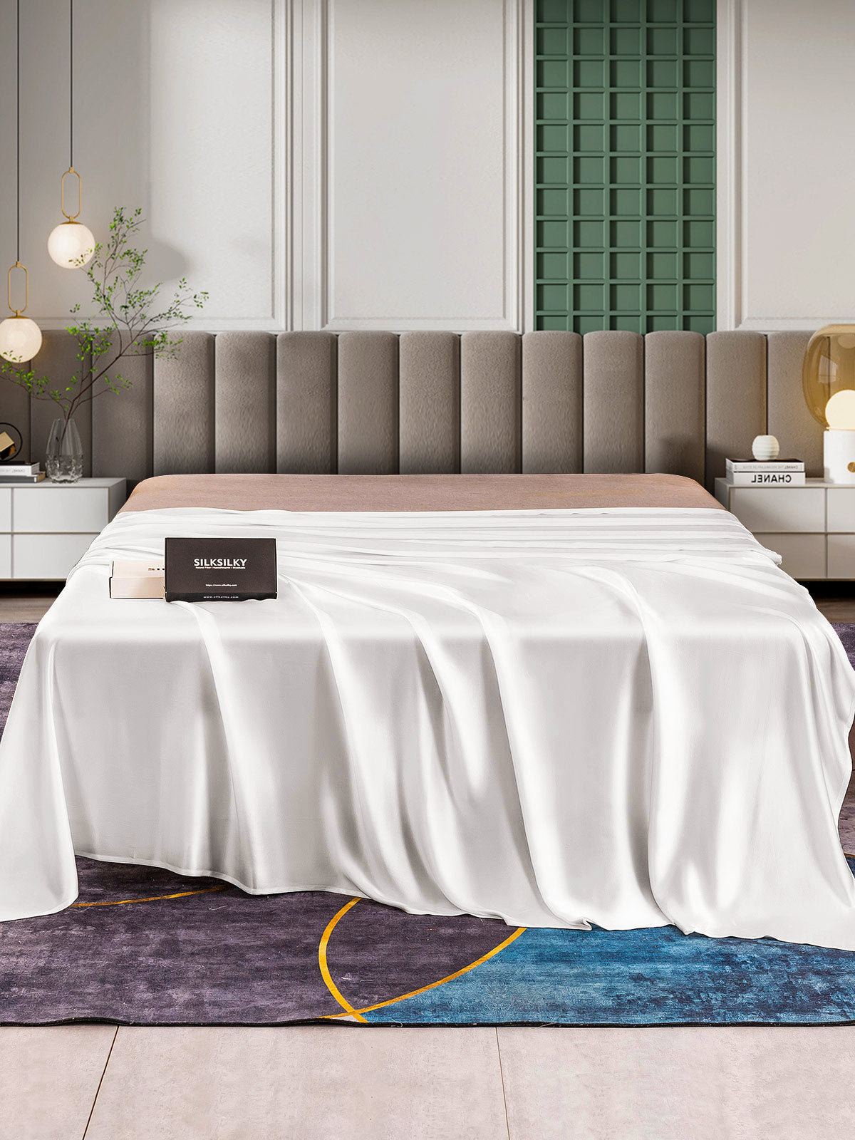 Lenzuolo sopra senza cuciture in seta 25Momme