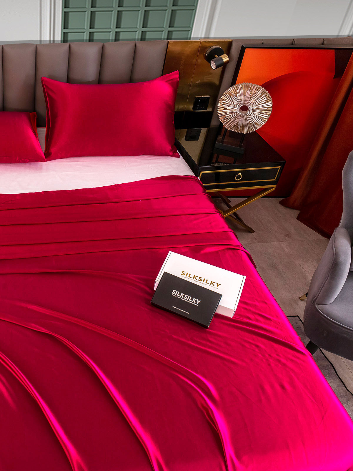 Set di seta da 3 pezzi 25Momme: lenzuolo sopra + 2 federe