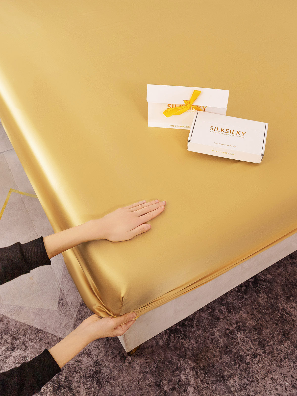 22 Momme lenzuolo con angoli di seta senza cucitura