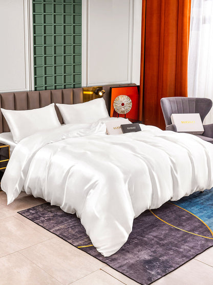 Set in seta da 4 pezzi 25Momme: copripiumino + lenzuolo con angoli + 2 federe