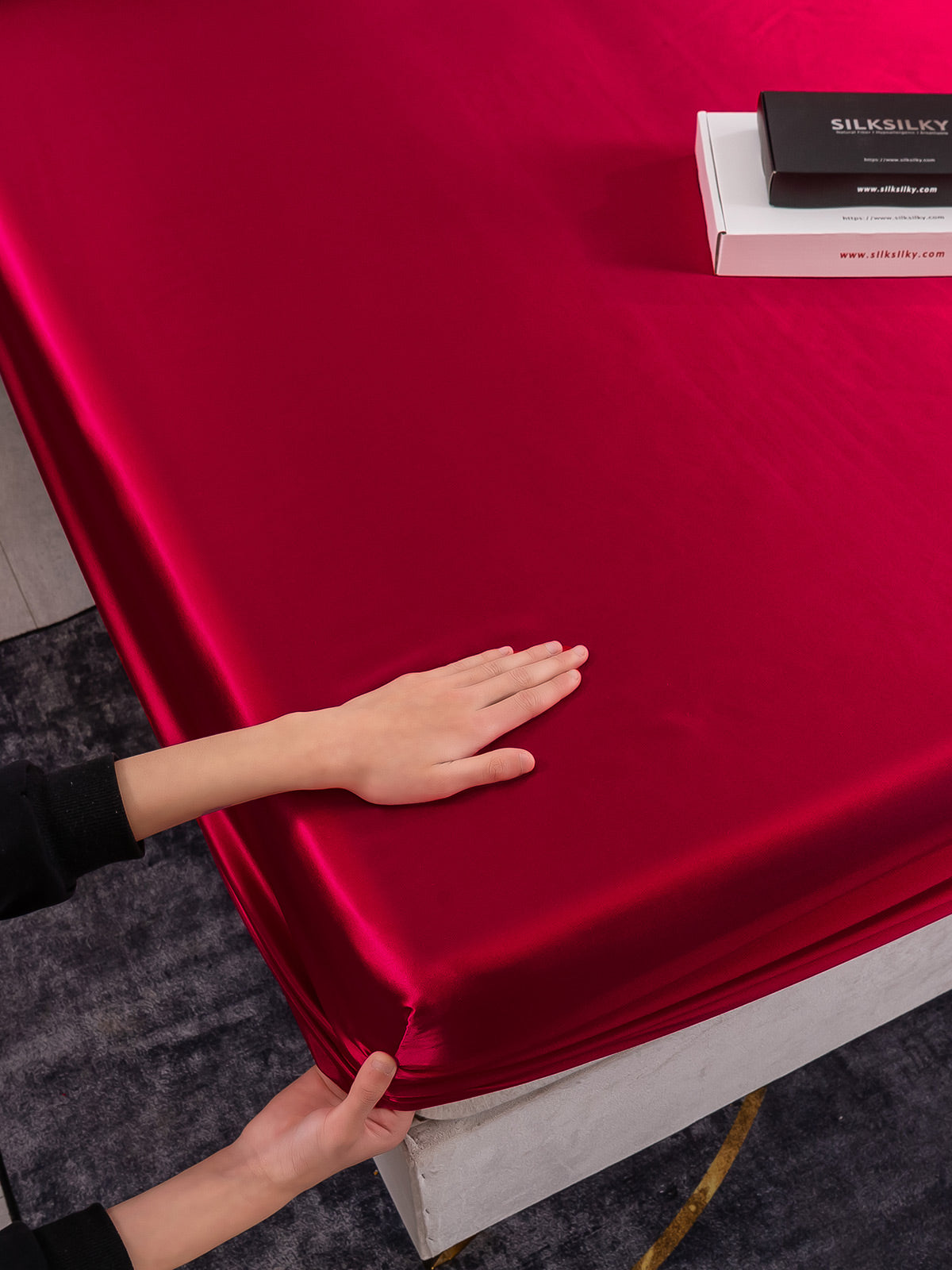 Set in seta da 3 pezzi 25Momme: lenzuolo con angoli + 2 federe