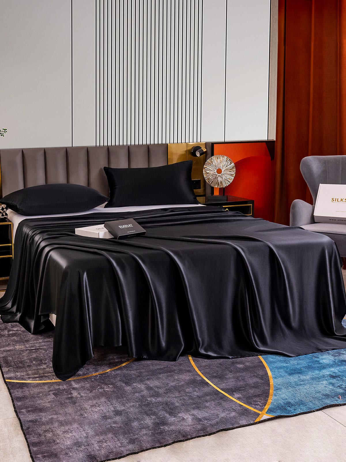 Set di seta da 10 pezzi 22Momme: 6 lenzuolo sopra + 4 federe