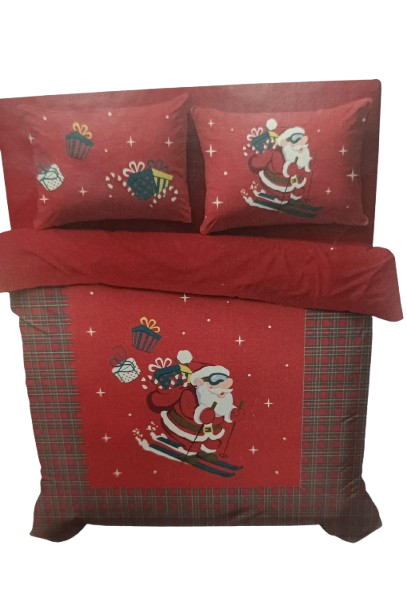 Completo lenzuola copriletto Santa Claus