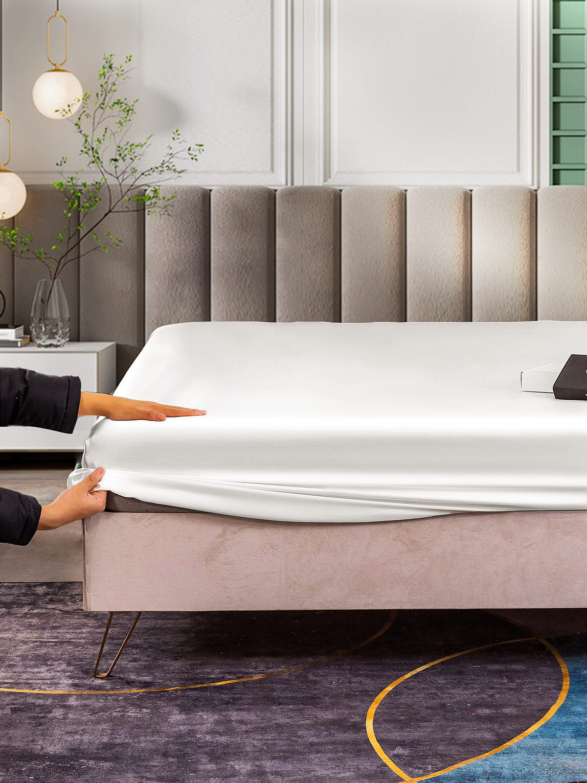 25 Momme lenzuolo con angoli di seta senza cucitura lusso