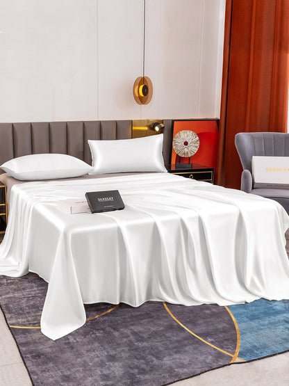 Set in seta da 3 pezzi 19Momme: lenzuolo sopra + 2 federe