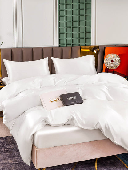 Set in seta da 4 pezzi 25Momme: copripiumino + lenzuolo con angoli + 2 federe