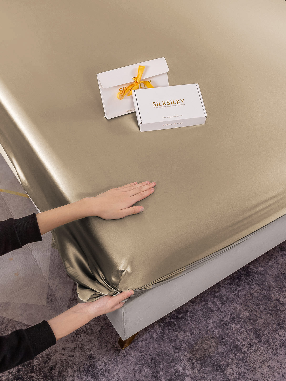 19 Momme lenzuolo con angoli di seta senza cucitura(Federa non inclusa)