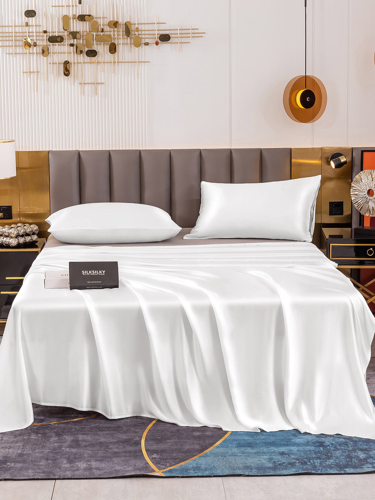 Set in seta da 3 pezzi 19Momme: lenzuolo sopra + 2 federe