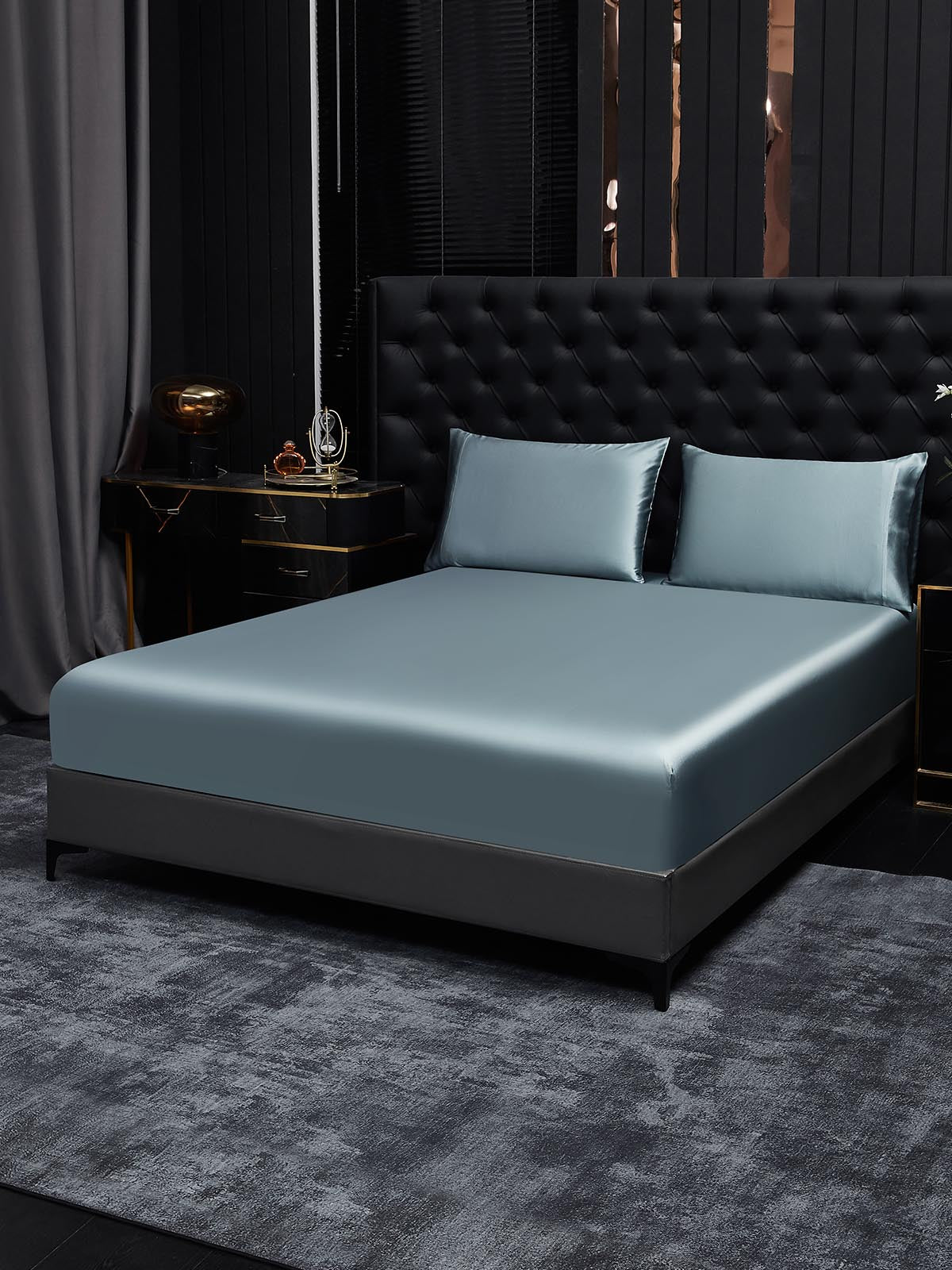 Set da 3 pezzi in seta 19Momme: lenzuolo con angoli + 2 federe