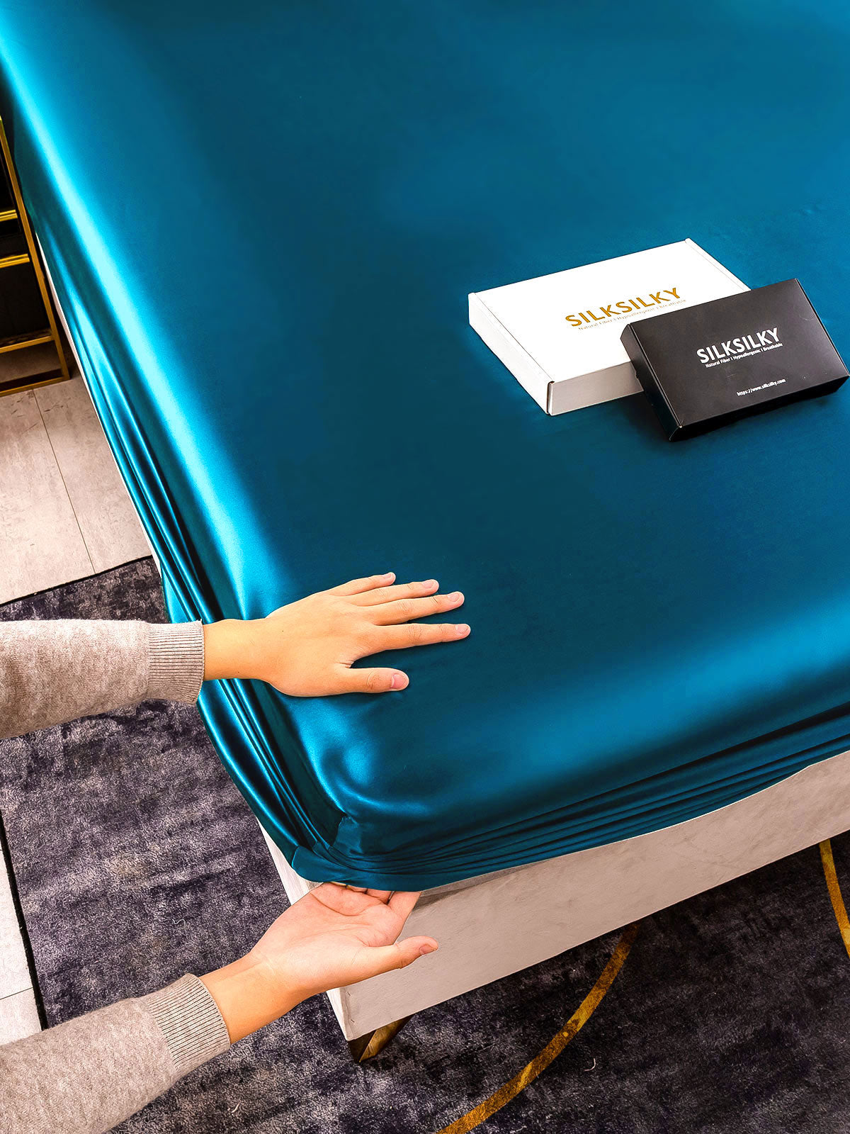 22 Momme lenzuolo con angoli di seta senza cucitura