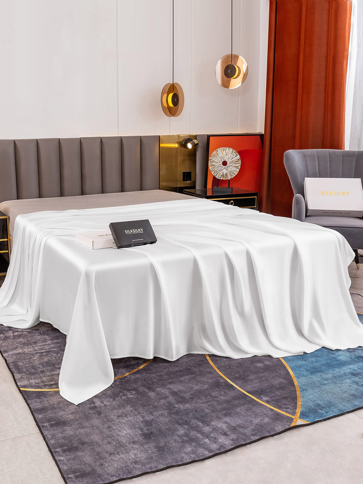 Lenzuolo sopra senza cuciture in seta 19Momme