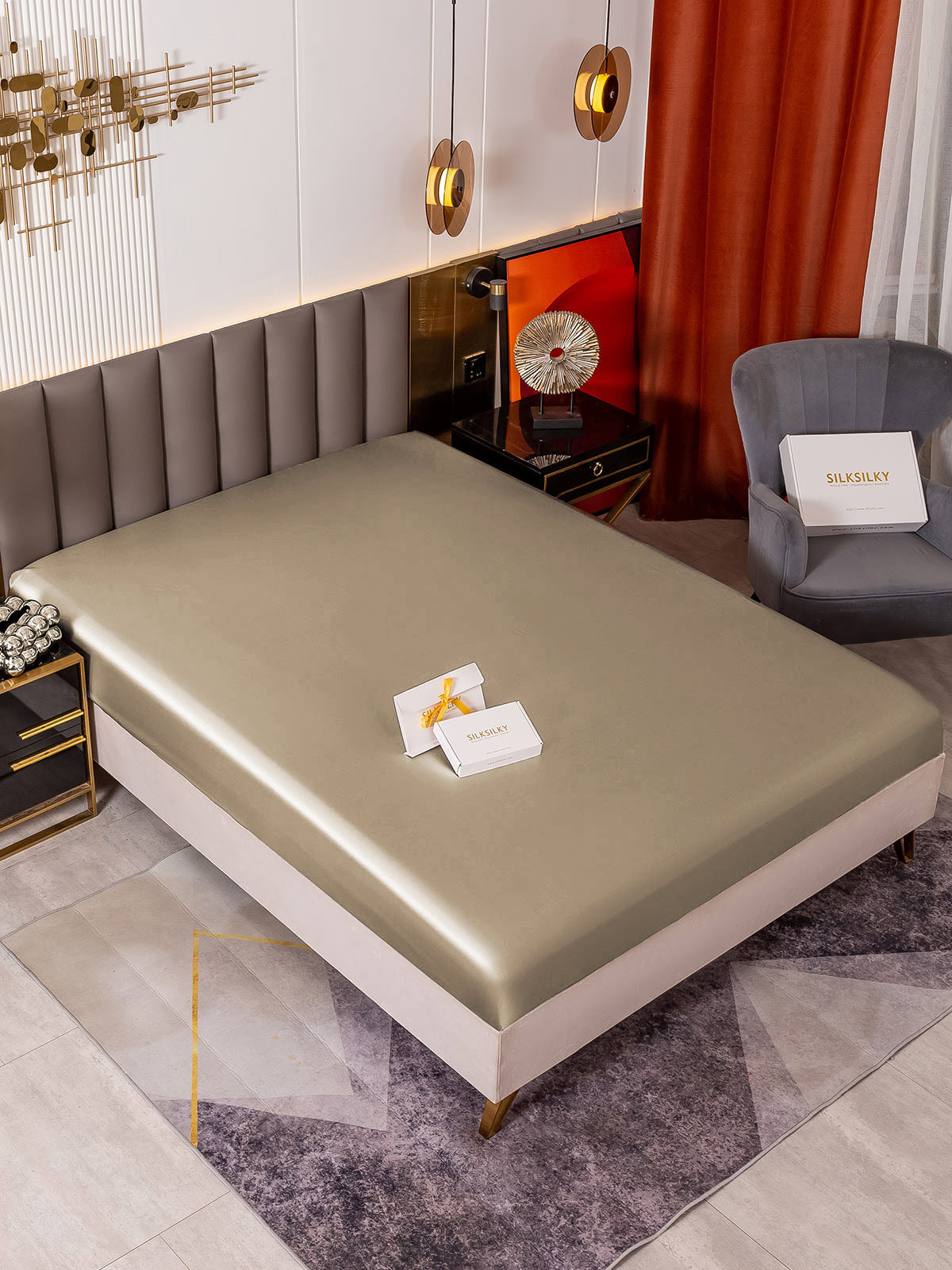 19 Momme lenzuolo con angoli di seta senza cucitura(Federa non inclusa)