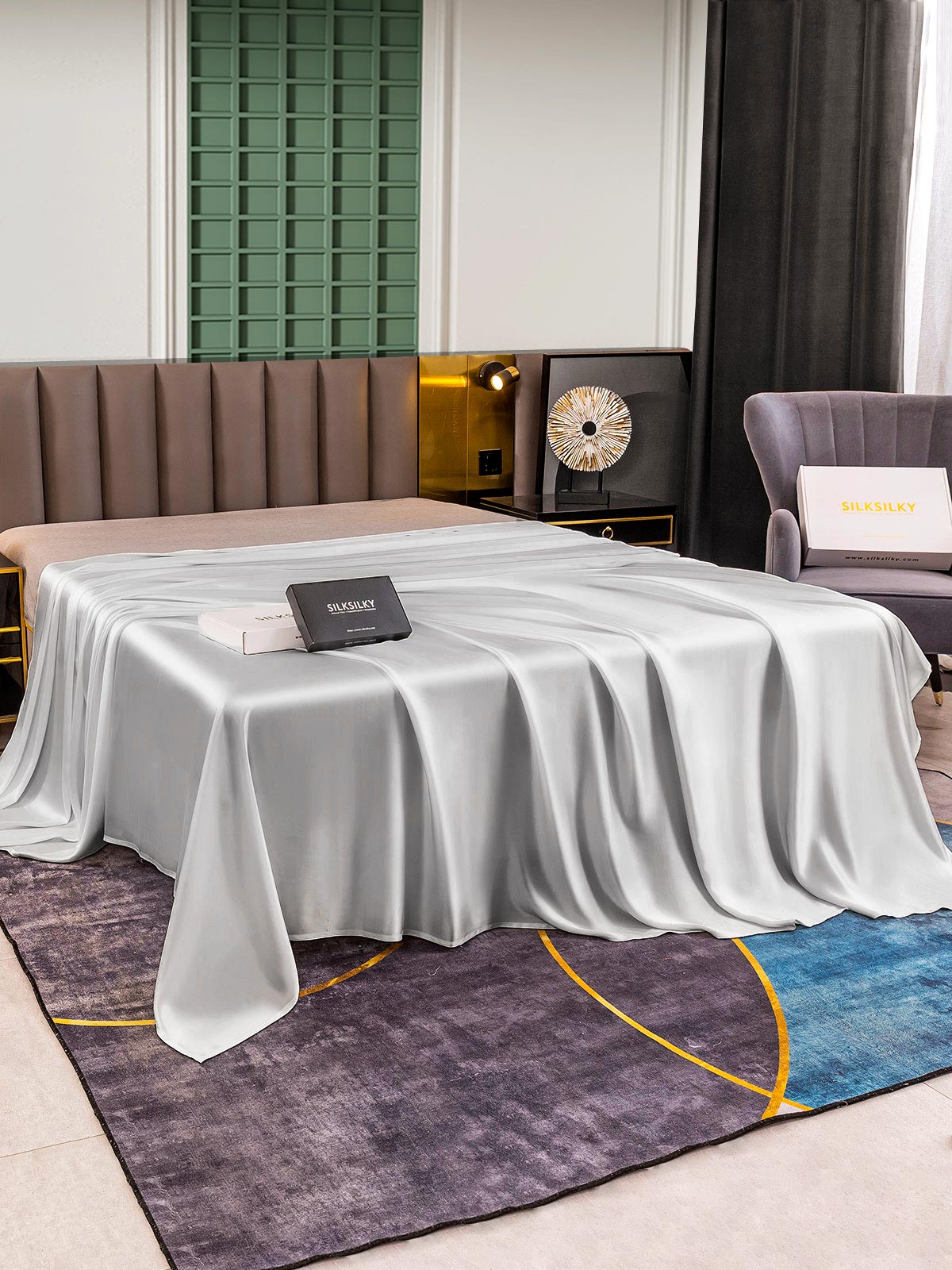 Lenzuolo sopra senza cuciture in seta 25Momme