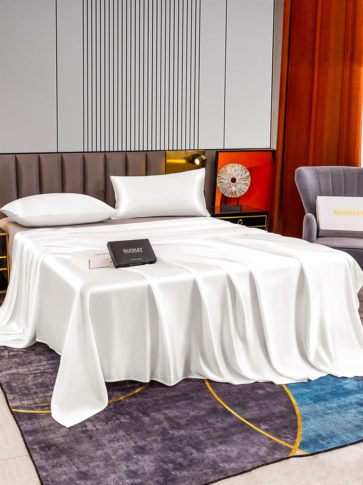 Set di seta da 10 pezzi 22Momme: 6 lenzuolo sopra + 4 federe