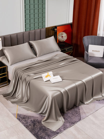 Set di seta da 3 pezzi 25Momme: lenzuolo sopra + 2 federe