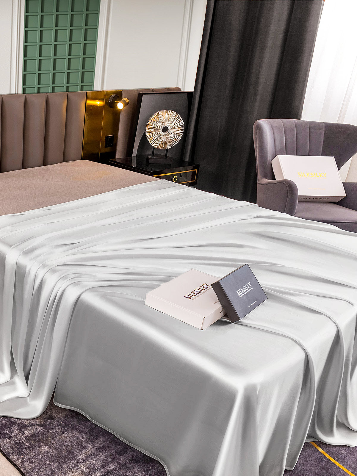 Lenzuolo sopra senza cuciture in seta 25Momme