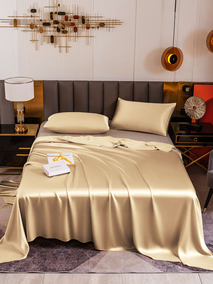 Set in seta da 3 pezzi 19Momme: lenzuolo sopra + 2 federe