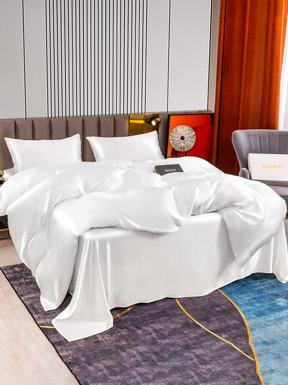 Set di seta 22Momme da 4 pezzi: copripiumino + lenzuolo + 2 federe